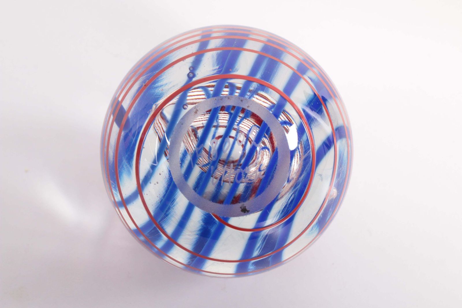 Dutch Round Glass Paperweight Ball Signed With Oude Horn Leerdam W Heesen photo vinterior