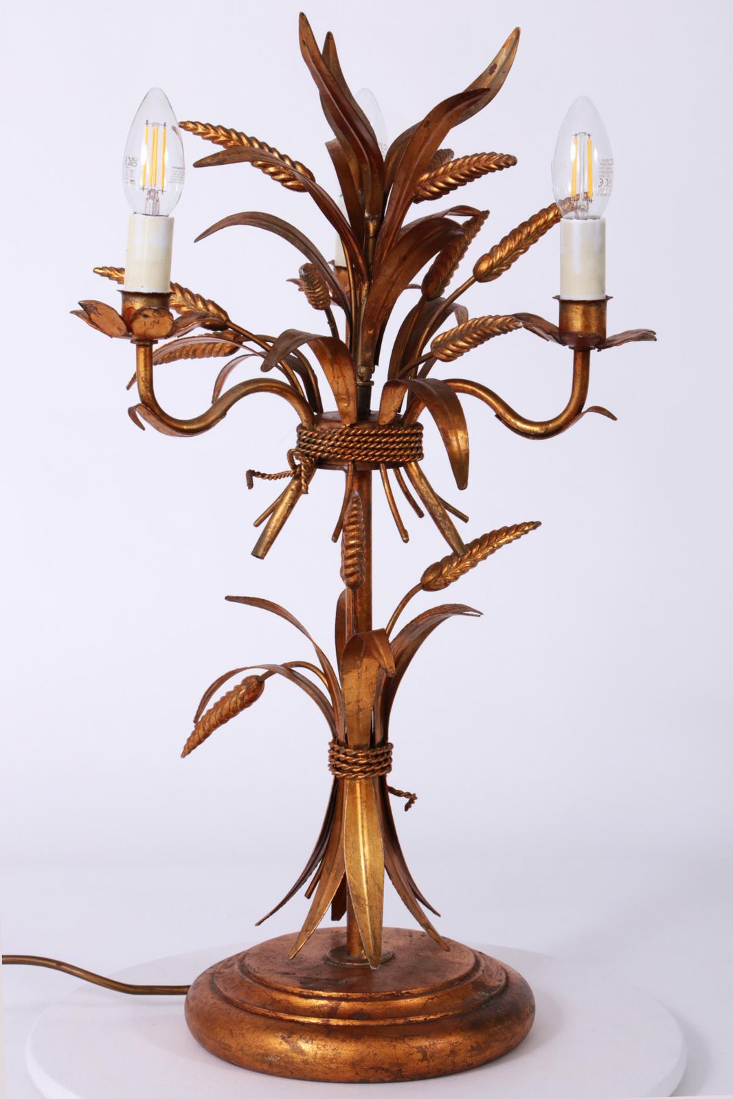 Gilt ‘Sheaf Of Wheat’ Table Light, Florentine Table Lamp By Hans Kögl, 1960s photo 1450.0