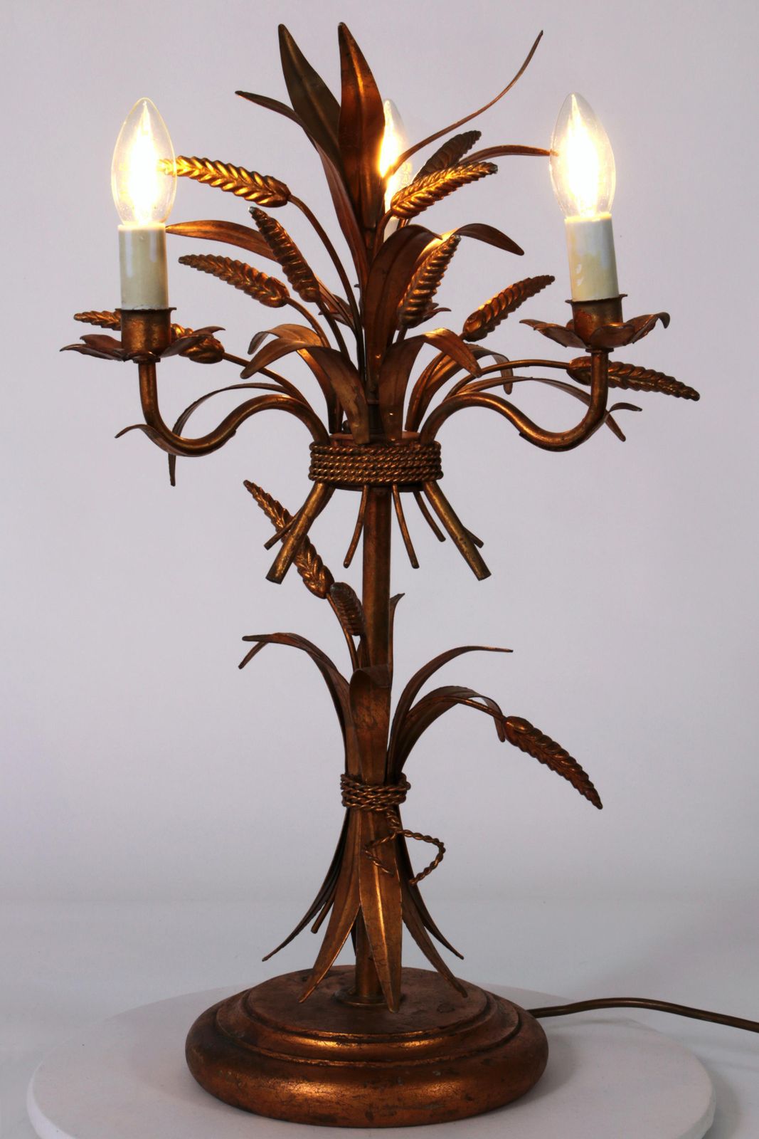 Gilt ‘Sheaf Of Wheat’ Table Light, Florentine Table Lamp By Hans Kögl, 1960s photo buy