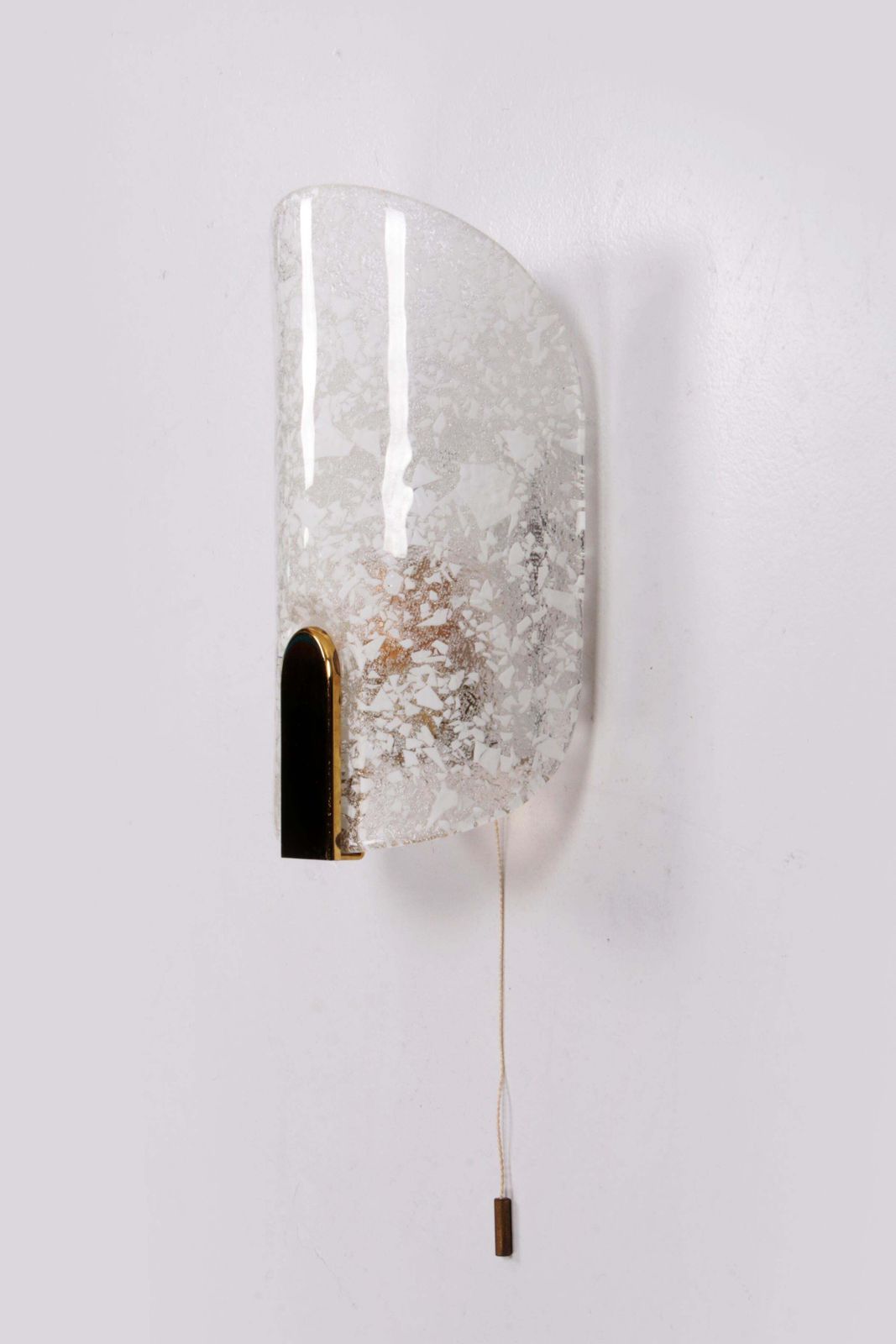 Hillebrand Wall Lamp With Beautiful Glass And Brass, 1970 photo vintage