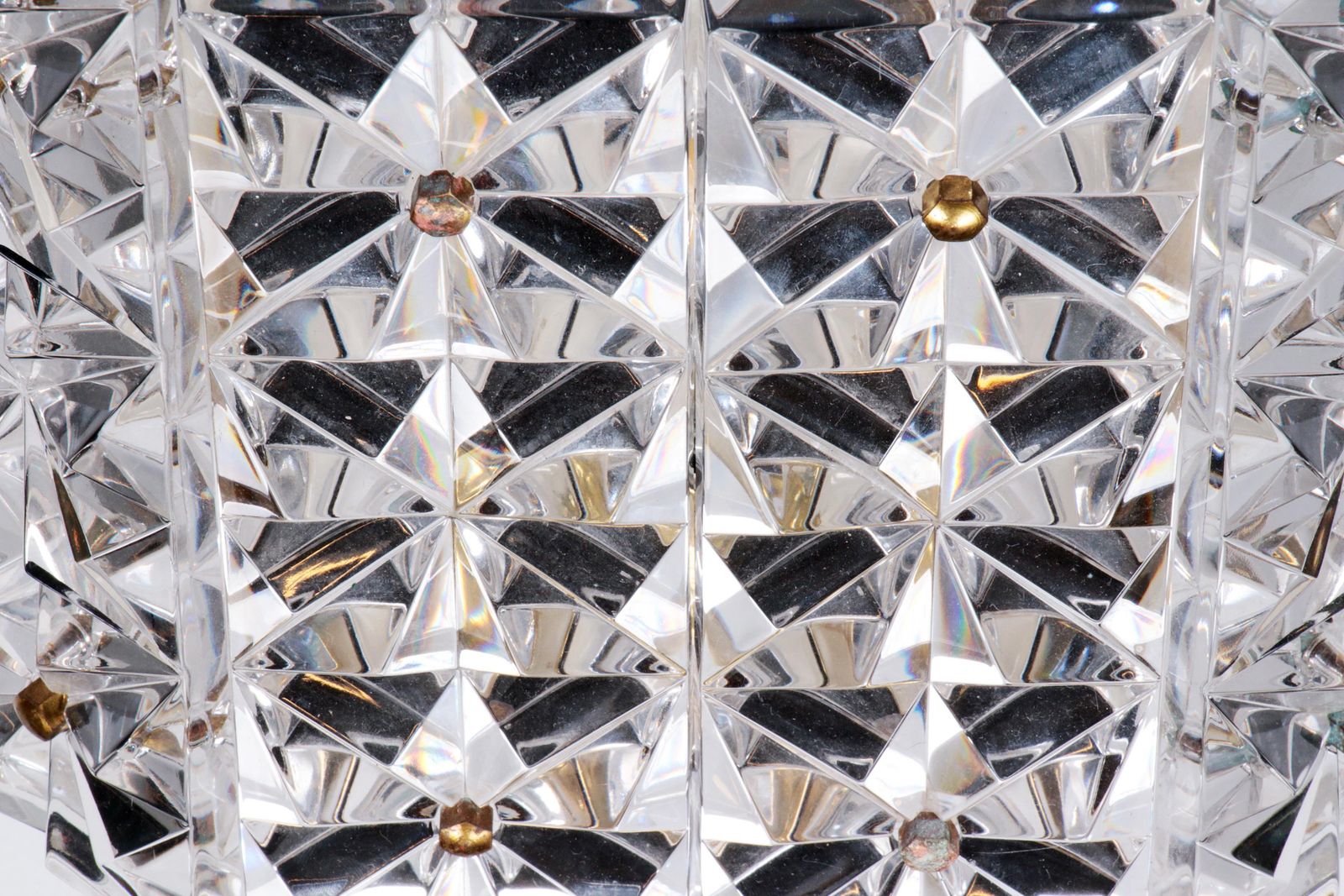 Original 1960s Kinkeldey Crystal Glass Brass Wall Lamp photo buy