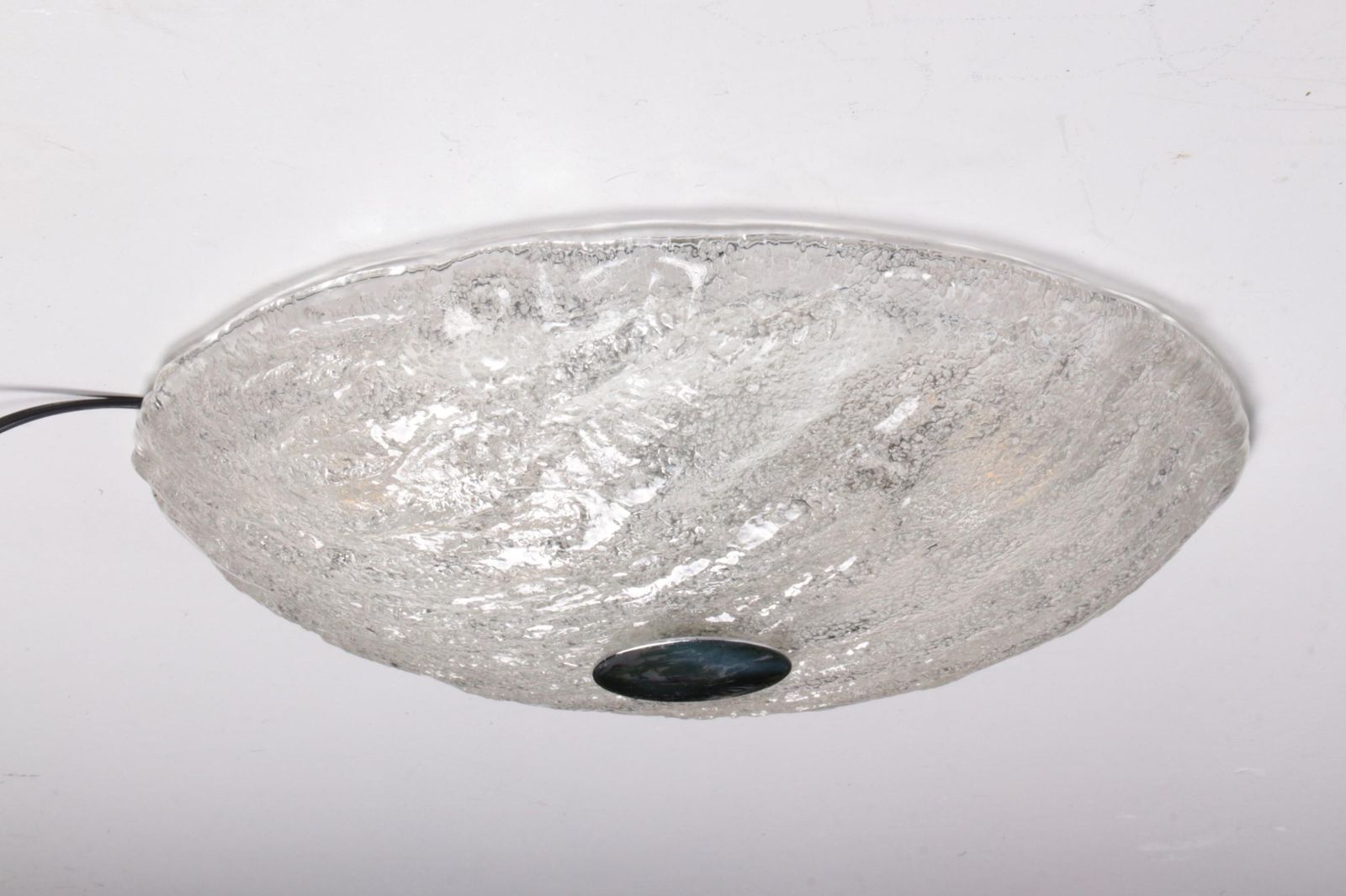 Vintage Ceiling Lamp With Chrome And Murano Glass, 1960s photo for sale