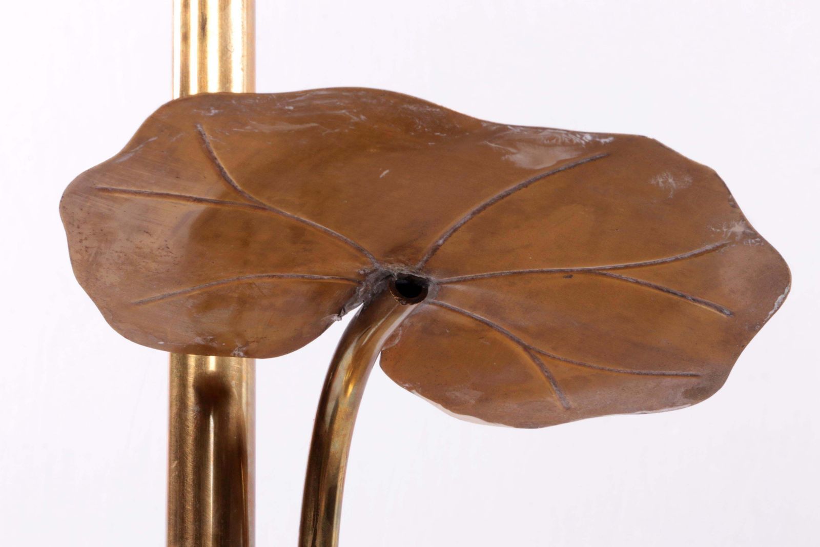 Maison Jansen Floor Lamp Of Gilded Brass With Marble Base, 1970 France photo vintage
