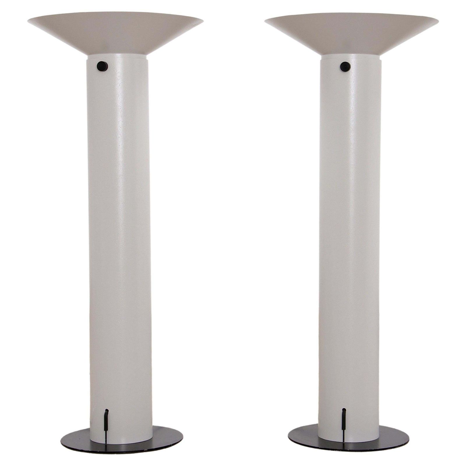 Large And Very Rare Big White Floor Lamps By Elio Martinelli, 1960 Italy