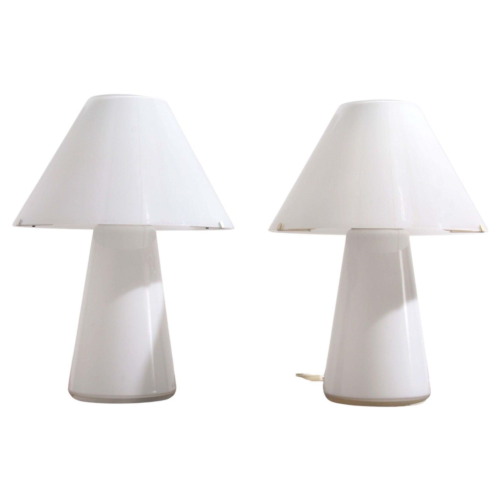 Rare Large Vetri Murano Mushroom Table Lamps, 1970s