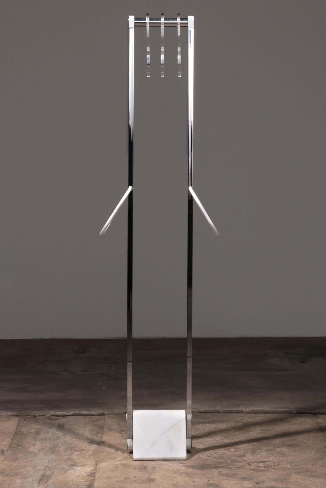 Italian Design Coat Rack With White Marble Base And Chrome Uprights, 1970 photo 1411.0