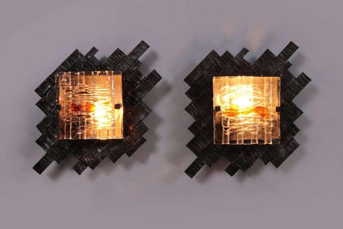 Brutalist Wall Lamps In Murano Glass By Albano Poli For Poliarte, 1970s photo furniture