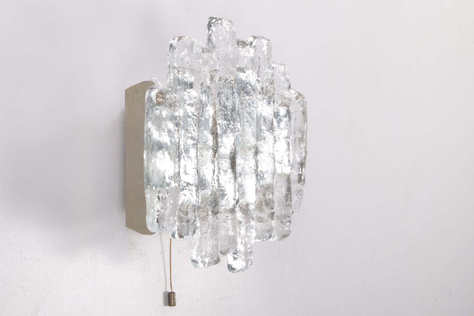 Beautiful Large Wall Lamp With Ice Glass Made By J.T. Kalmar, 1960s photo 1497.0