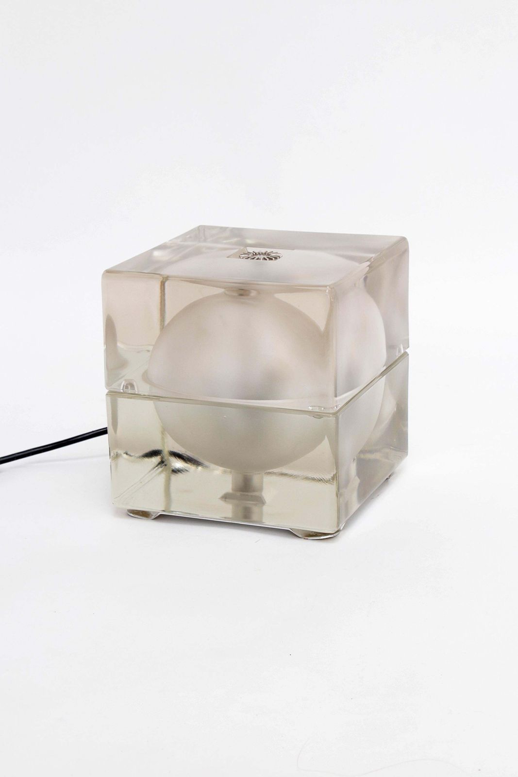 Alessandro Mendini “Cubosfera” Table Lamp Metal Crome Glass 1968 Italy photo furniture
