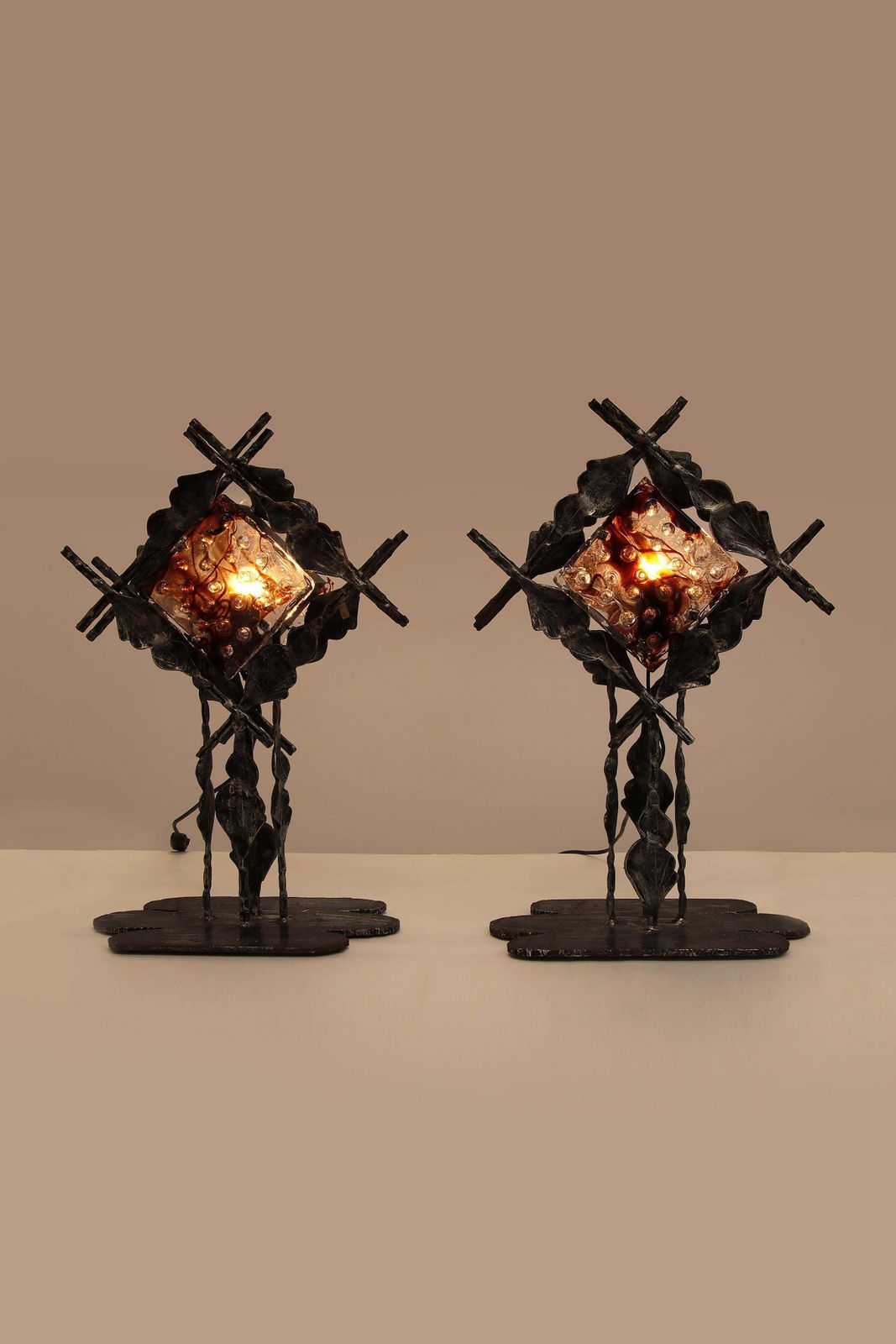5089.0 Italian Design Brutalist Table Lamps From Poliarte, Albano Poli, 1970s photo