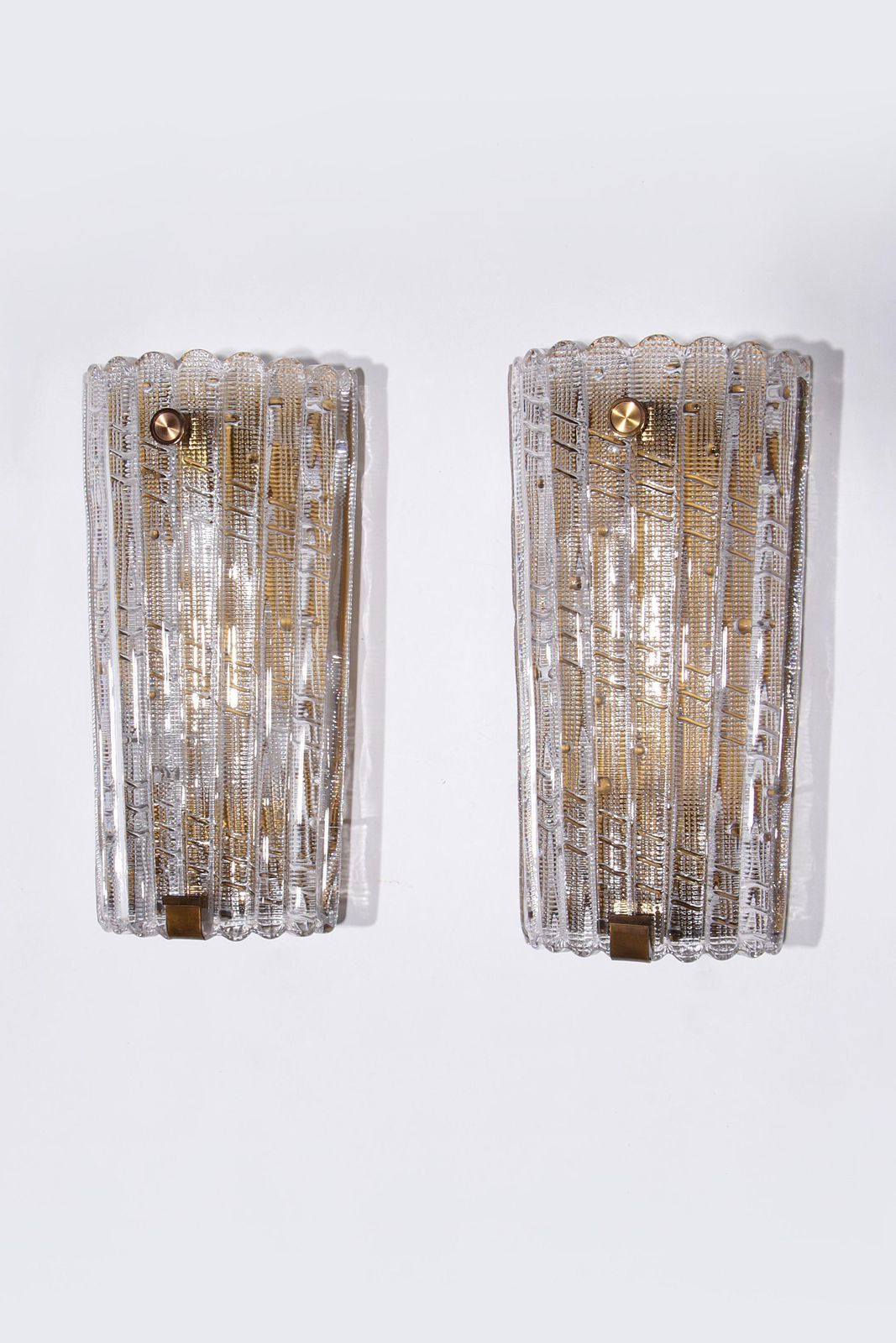 Orrefors Design Xxl Wall Lamps By Carl Fagerlund Glass And Brass, 1960s photo for sale