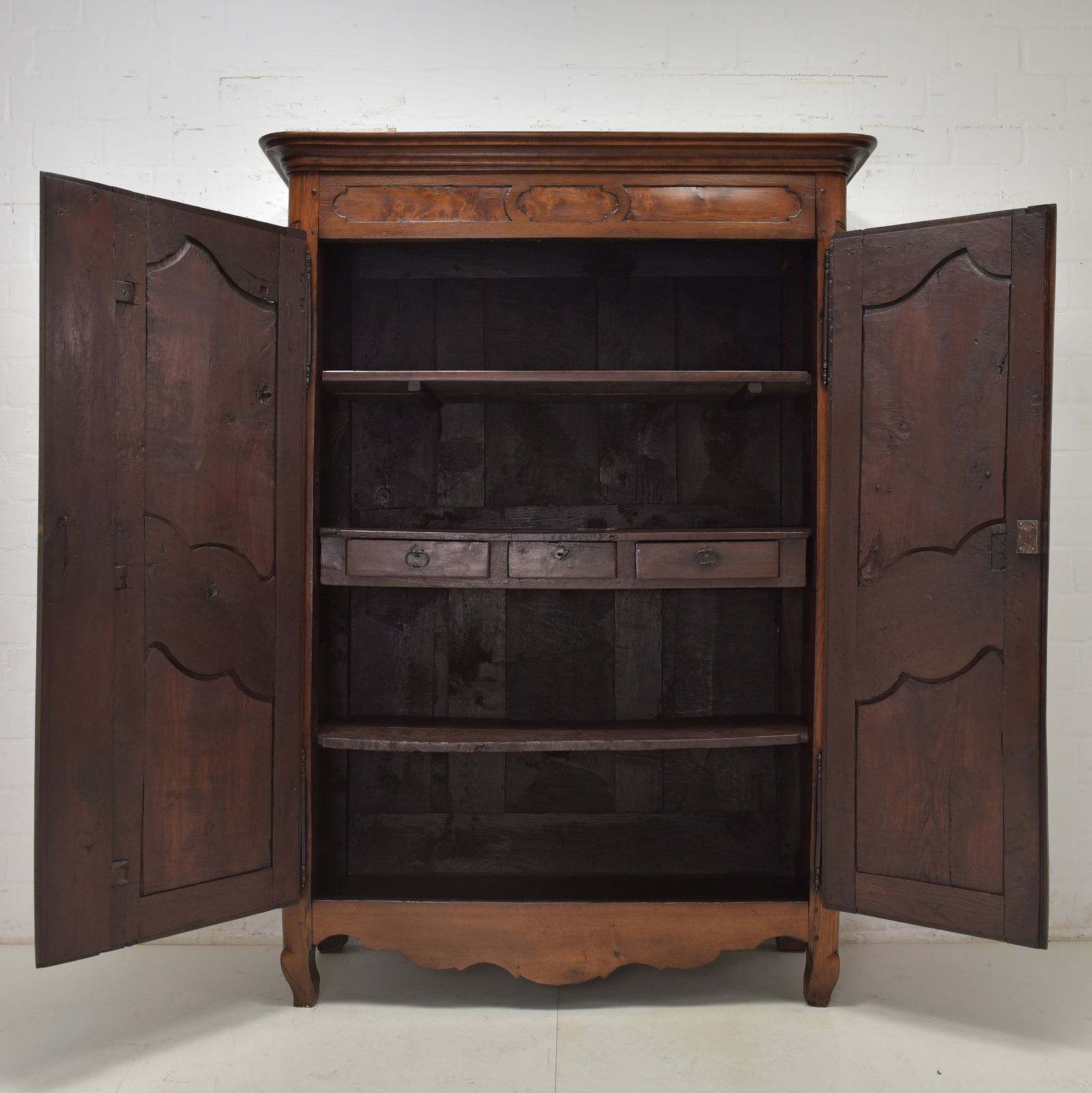 Antique! Hallway Cupboard Restored Baroque Oak Walnut Around 1780 Shelving Unit photo for sale
