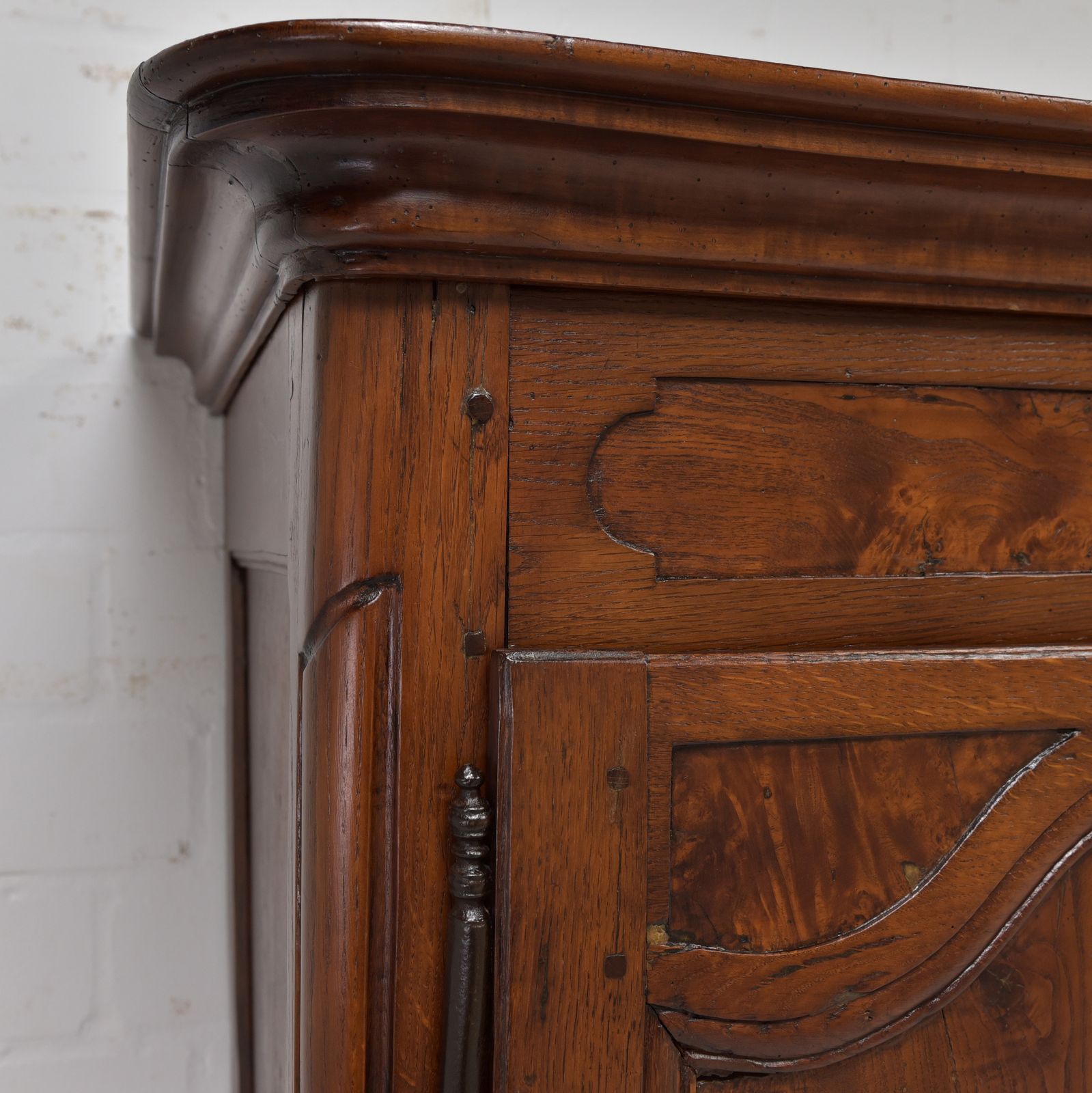 Antique! Hallway Cupboard Restored Baroque Oak Walnut Around 1780 Shelving Unit photo vintage
