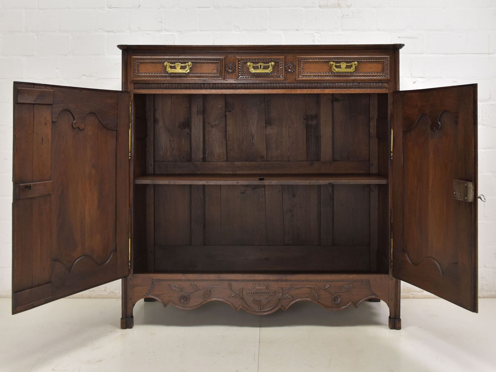 Antique! Tall Chest Of Drawers Restored Baroque Louis XV Circa 1790 Oak Sideboard Vertiko photo for sale