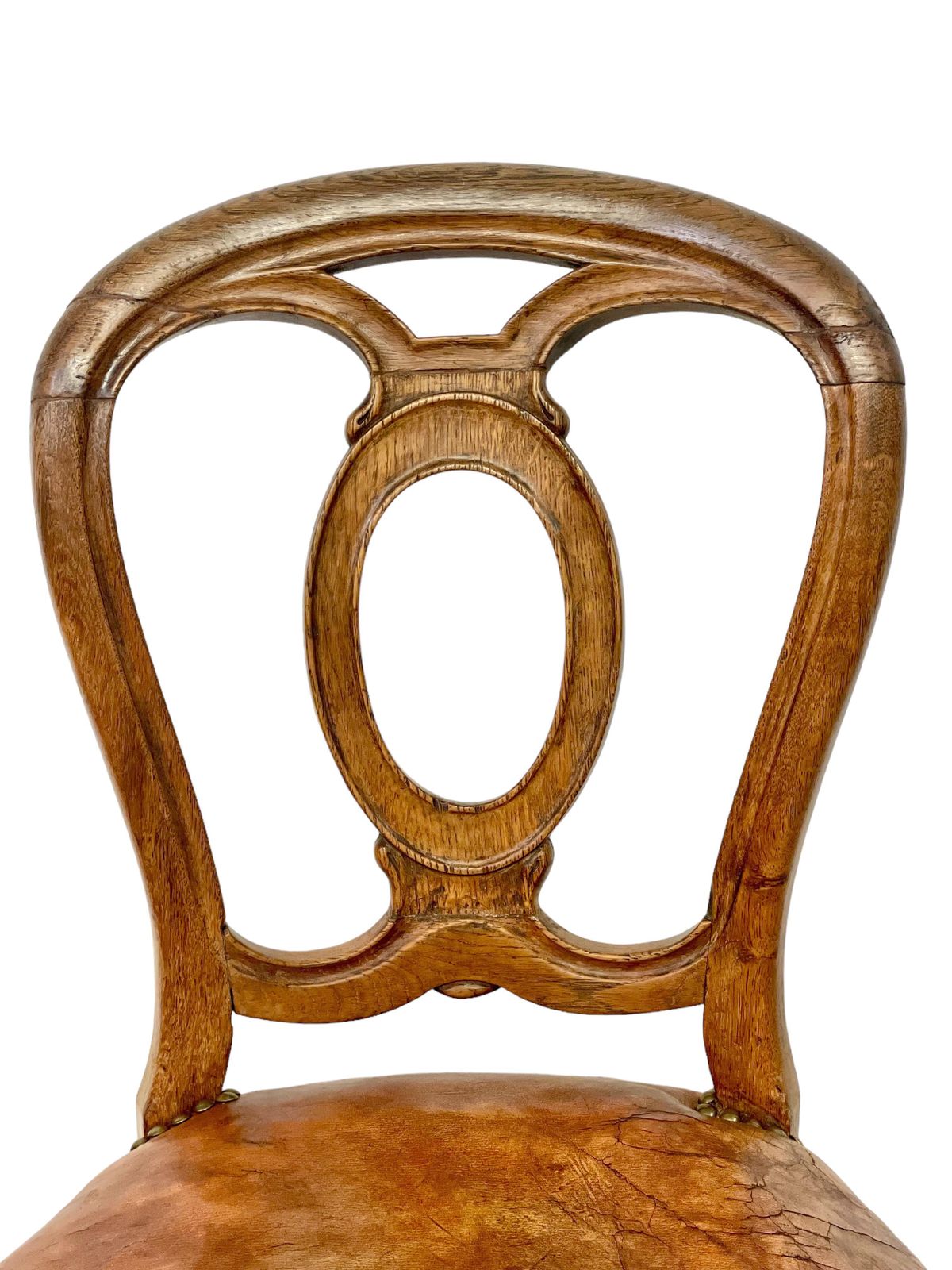 photo vinterior Louis Philippe Walnut And Leather Side Chair