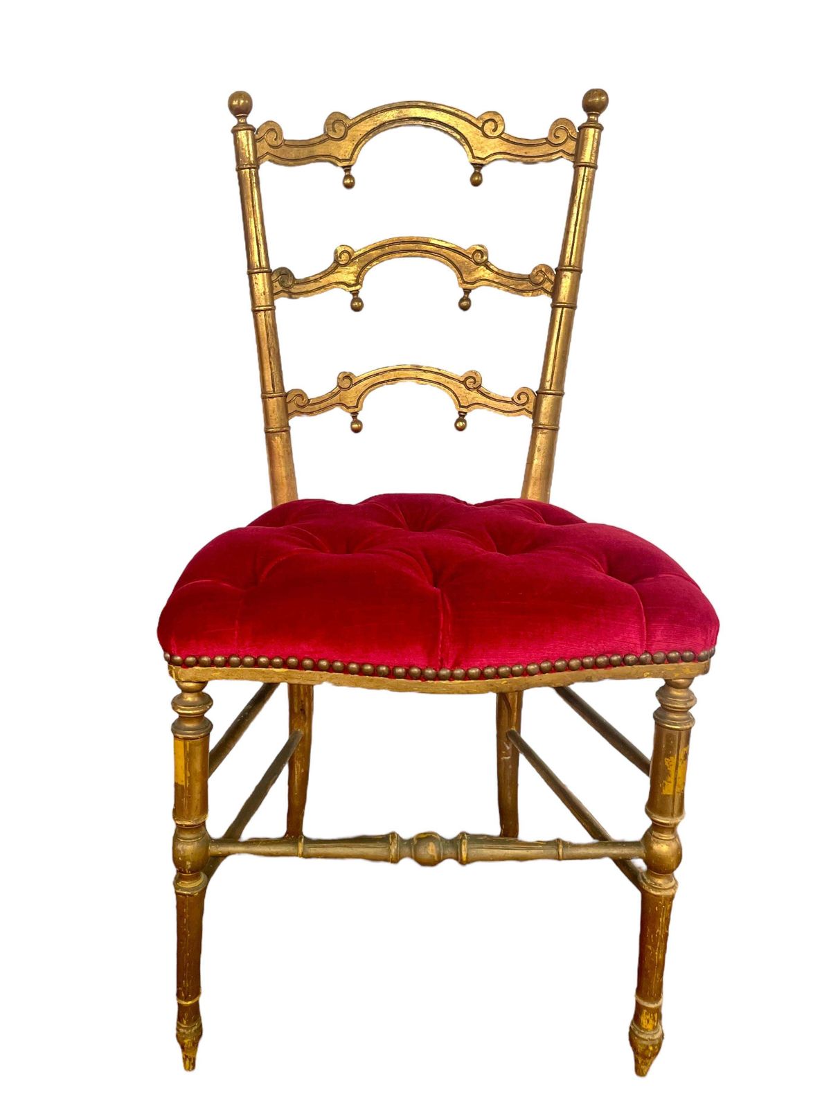 1880s Set Of 2 French Giltwood Opera Chairs photo vinterior