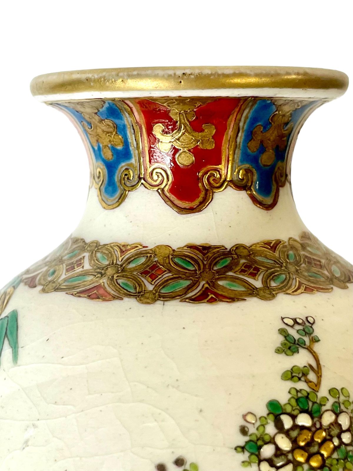 Antique Japanese Taisho Satsuma Painted Vase photo Home Decor