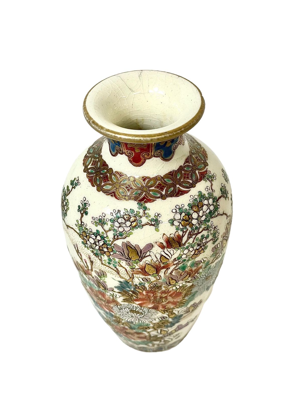 Antique Japanese Taisho Satsuma Painted Vase photo 657.0