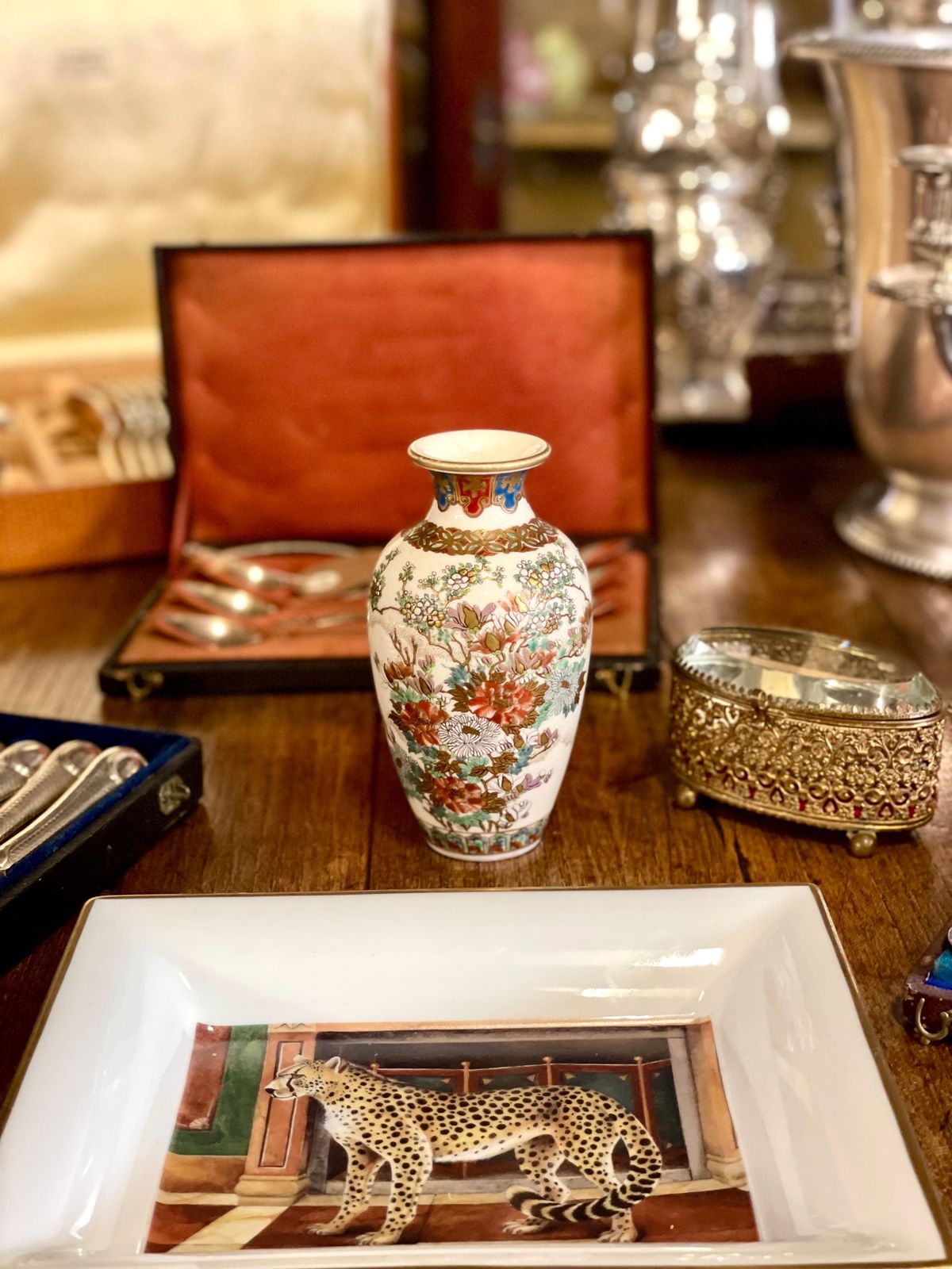 Antique Japanese Taisho Satsuma Painted Vase photo vintage