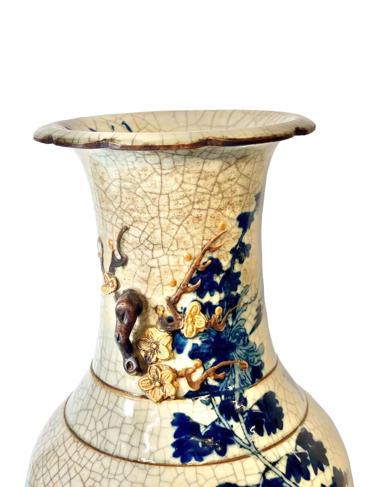 photo for sale Chinese Nanjing Crackleware Blue And White Vase