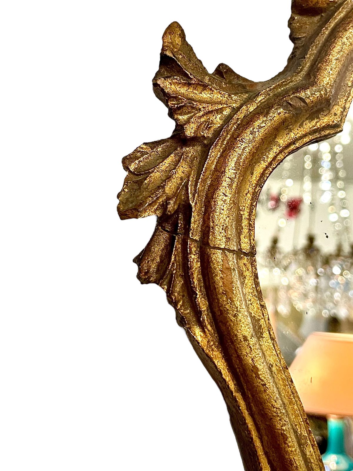 French Louis XV Style Petite Gilt Wall Mirror photo for sale