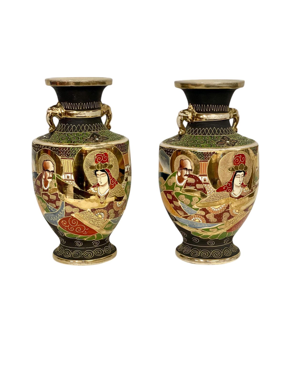 Pair Of Early 20th Century Japanese Satsuma Vases photo 1987.0