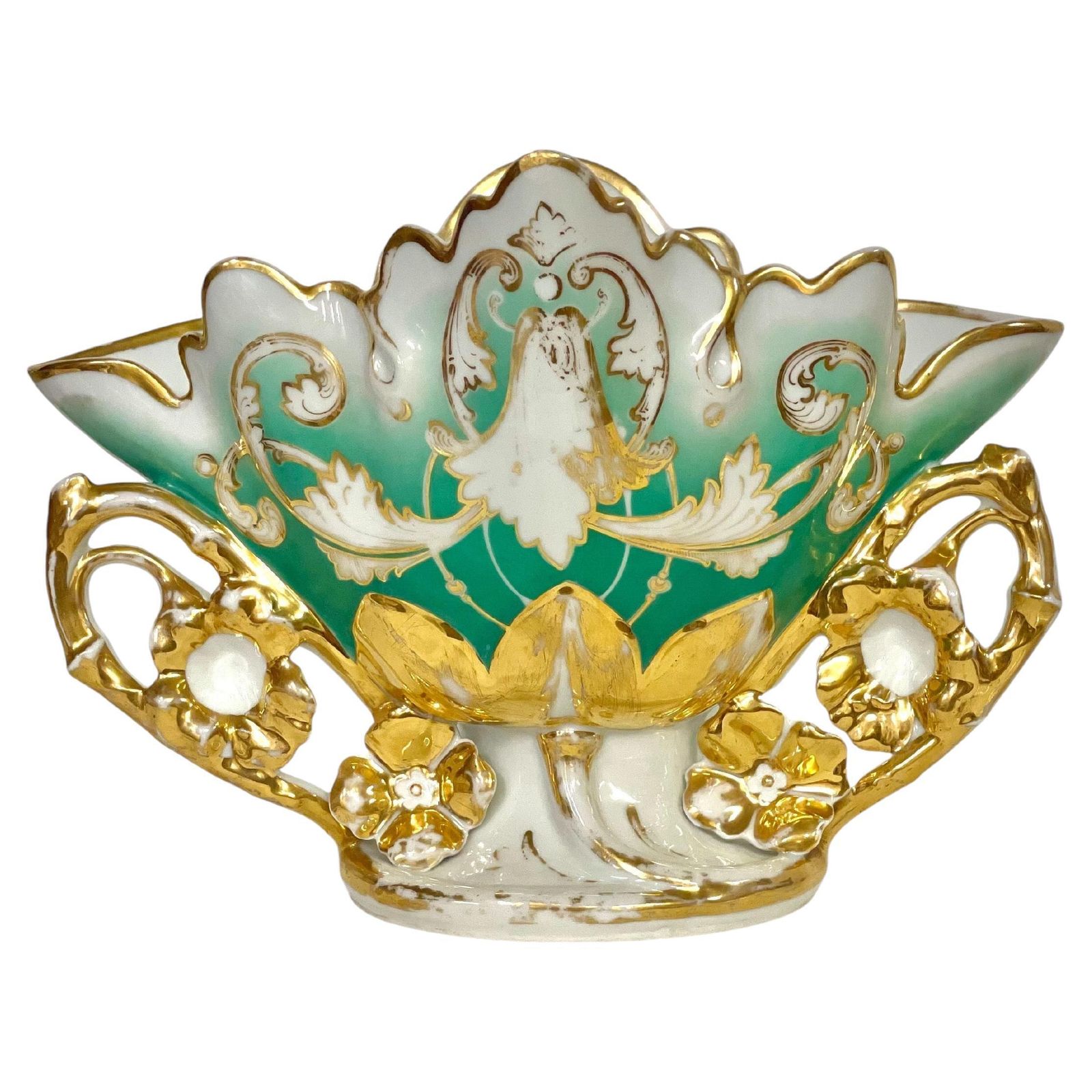 19th Century Gold And Polychromed Paris Porcelain Vase