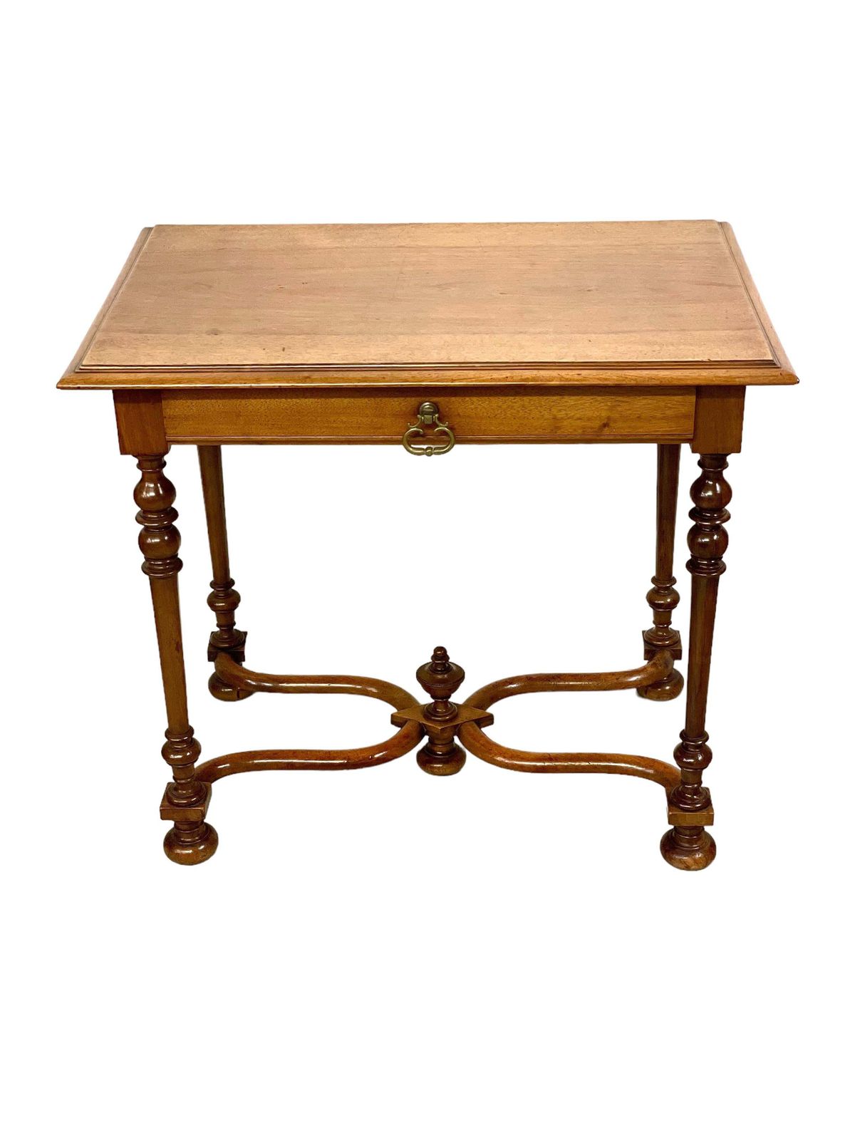 19th Century Side Table With Frieze Drawer And Baluster Turned Legs photo furniture