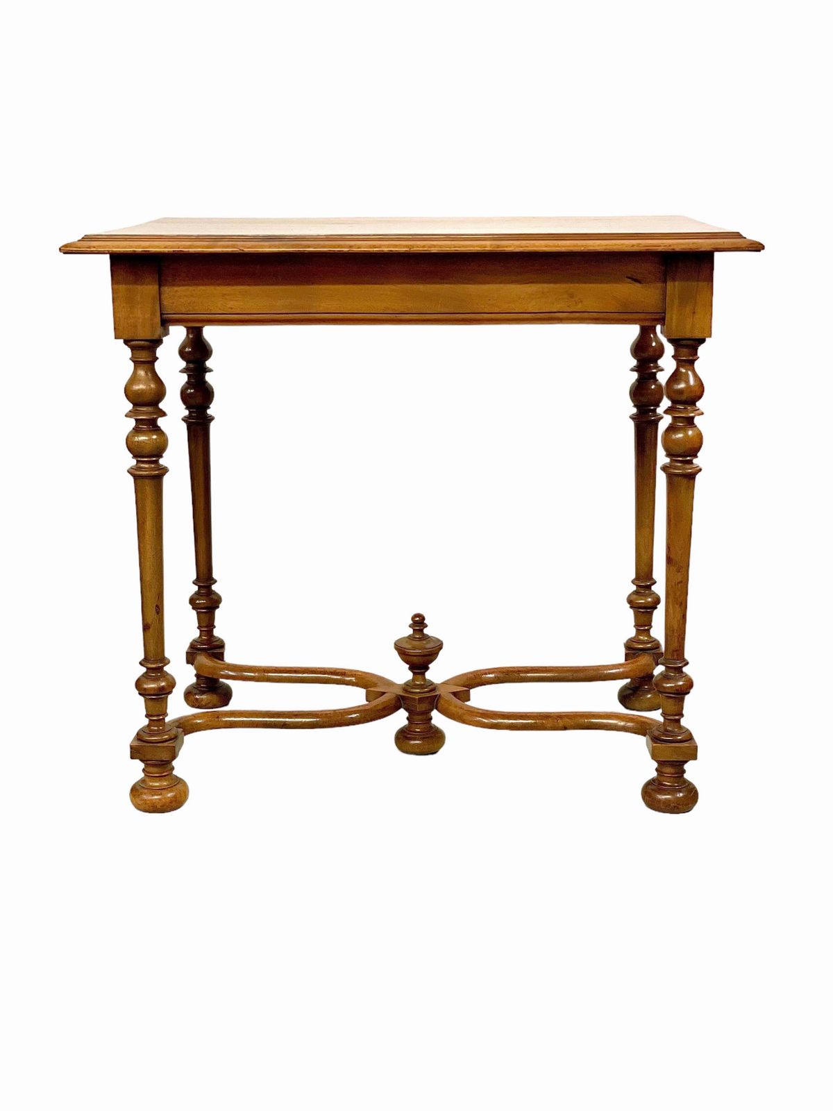 photo furniture 19th Century Side Table With Frieze Drawer And Baluster Turned Legs