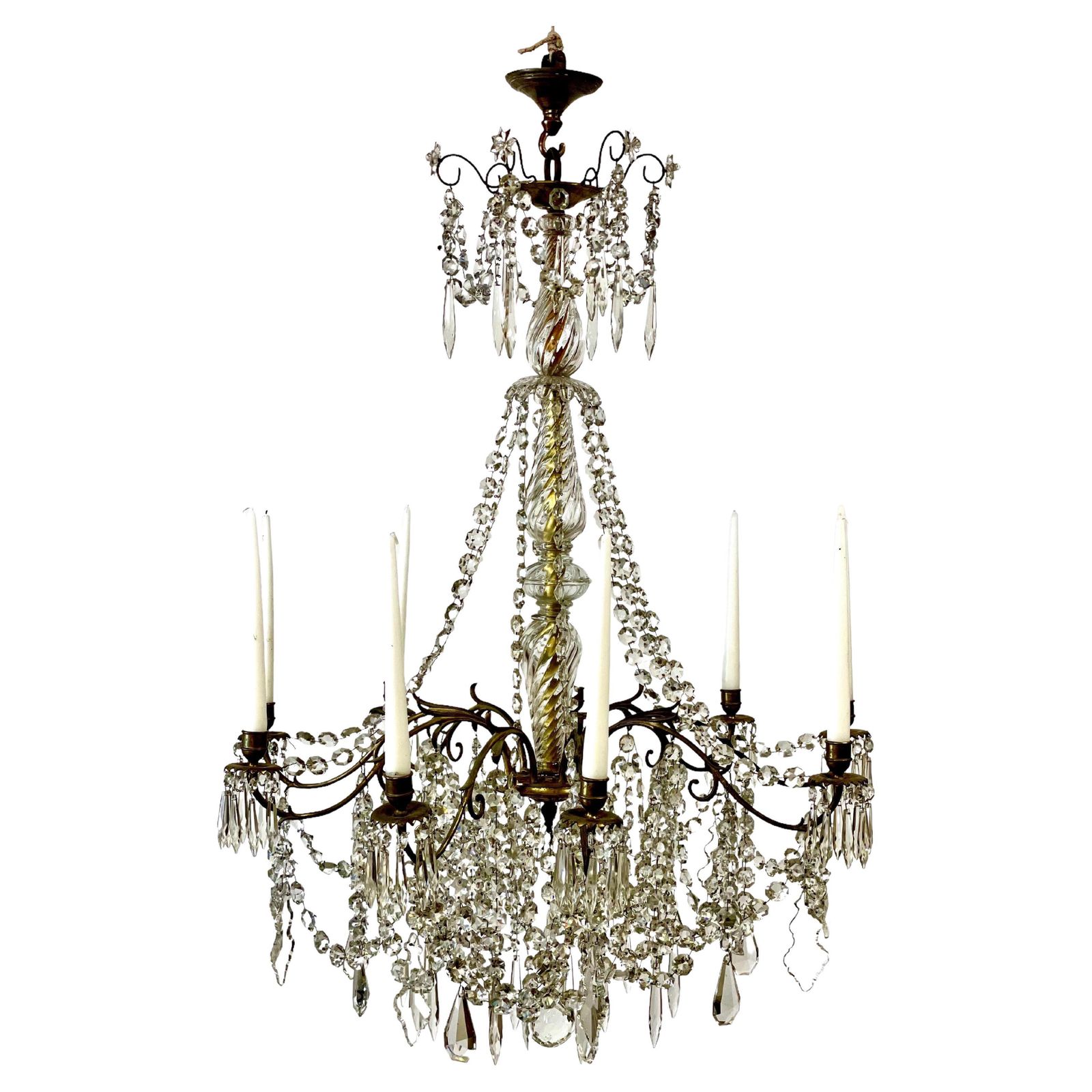 19th Century French Louis XV Crystal Chandelier