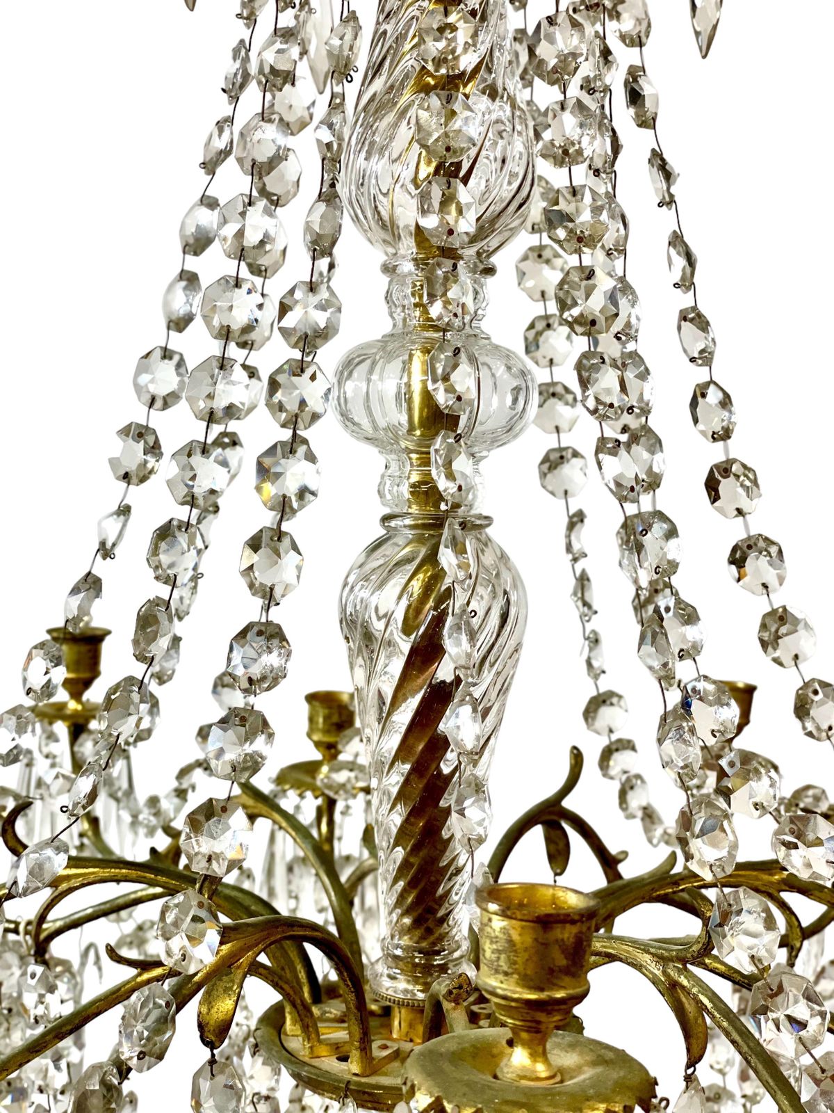 19th Century Large Crystal And Bronze Chandelier Of 12 Lights photo for sale