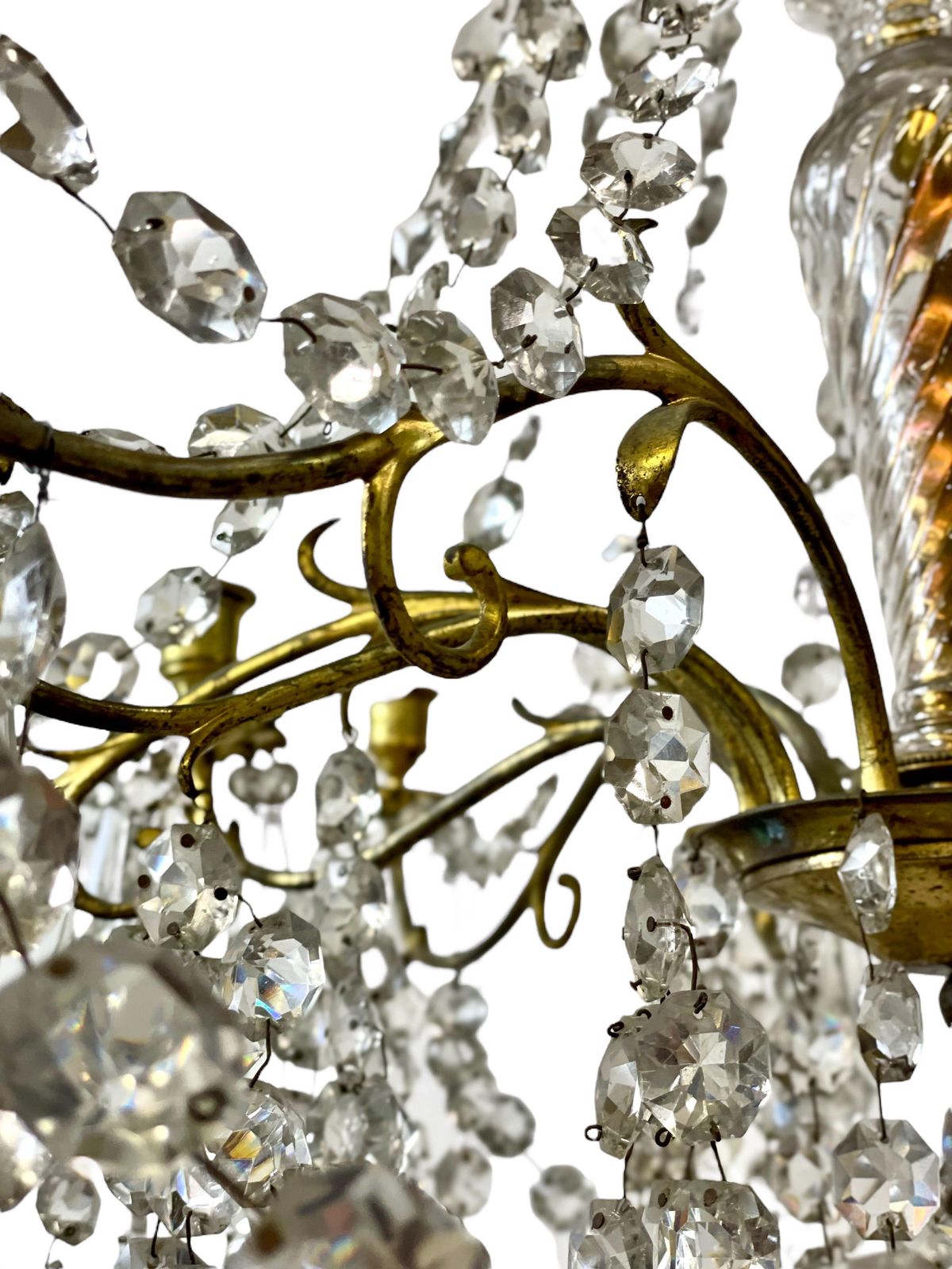 19th Century Large Crystal And Bronze Chandelier Of 12 Lights photo buy