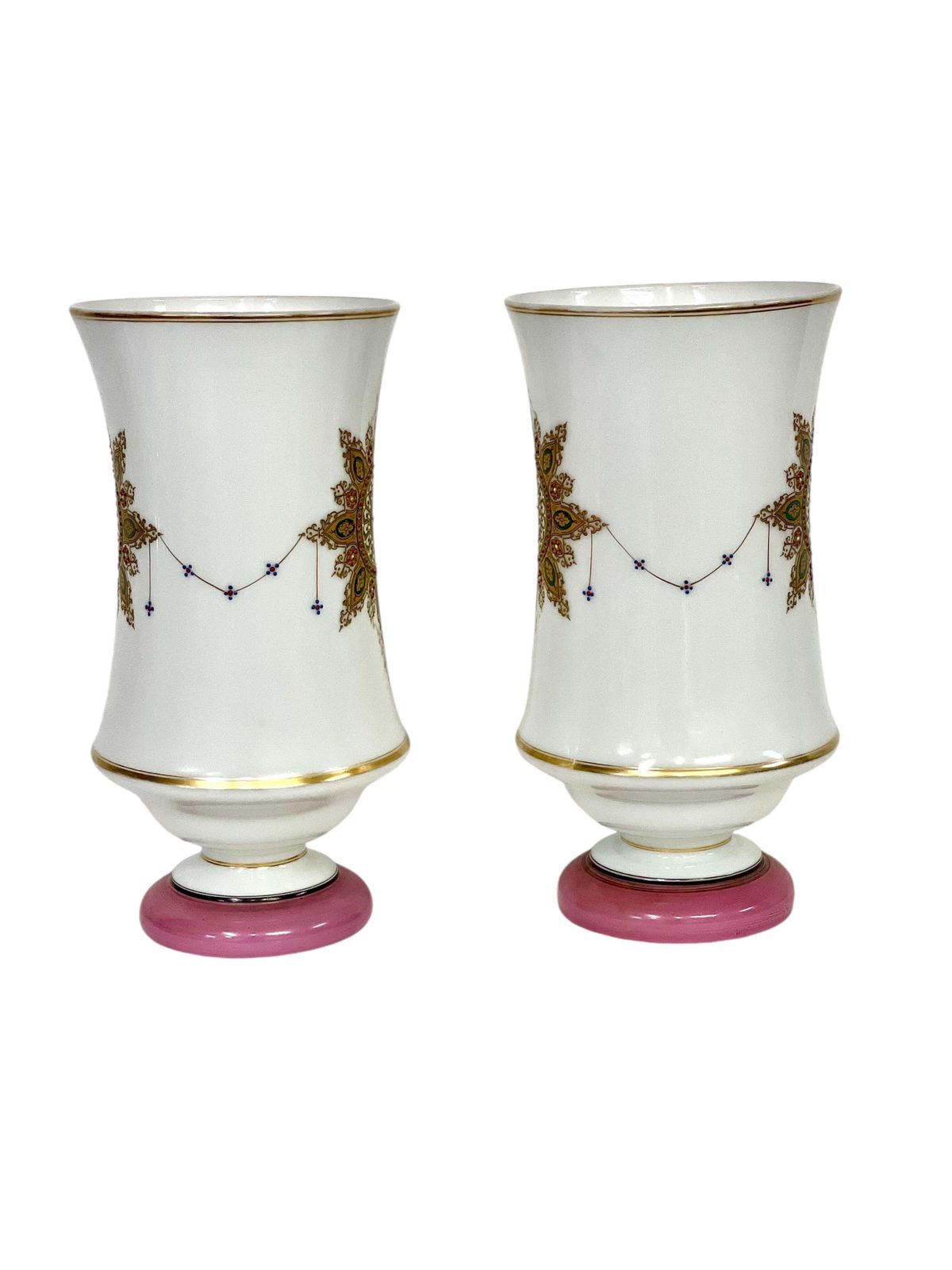 19th Century Pair Of Tall Opaline Vases photo furniture