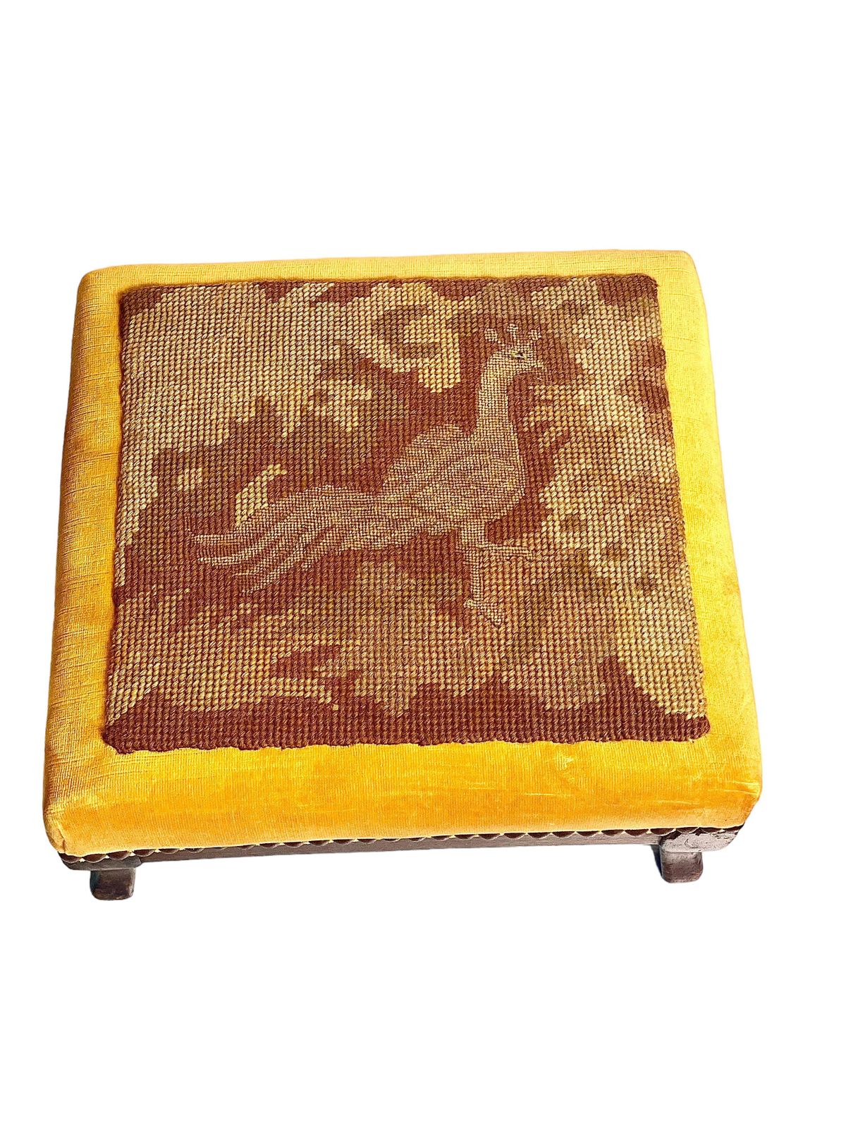 photo furniture 1860s French Fireside Chair And Matching Footstool