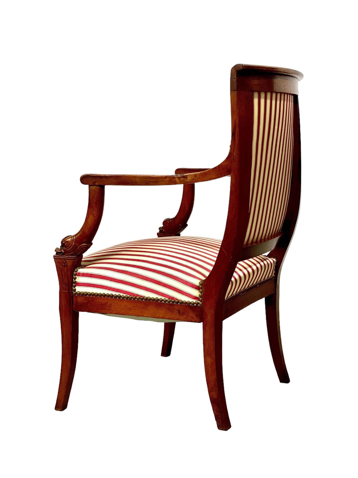 French 1st Empire Armchair With Carved Dolphins' Heads photo buy