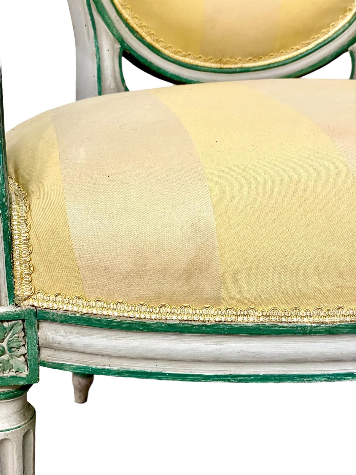 Furniture Pair Of Louis XVI Medaillon Armchairs, 18th Century photo