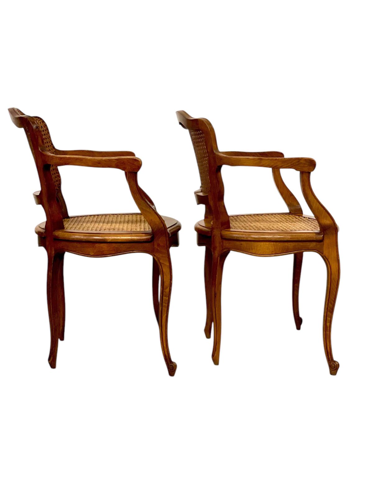 Early 20th Century Pair Of Louis XV Style Caned Fauteuils photo 2304.0