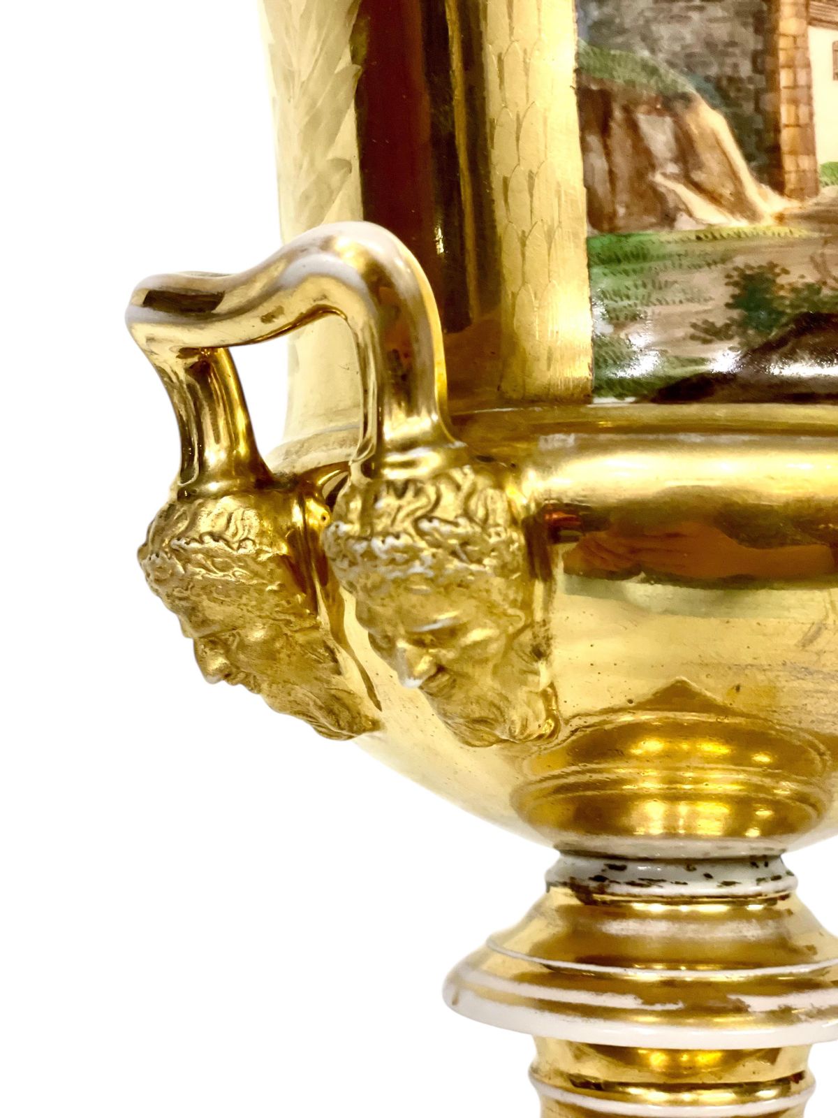998.0 Large Gilt Porcelaine De Paris Medici Vase photo