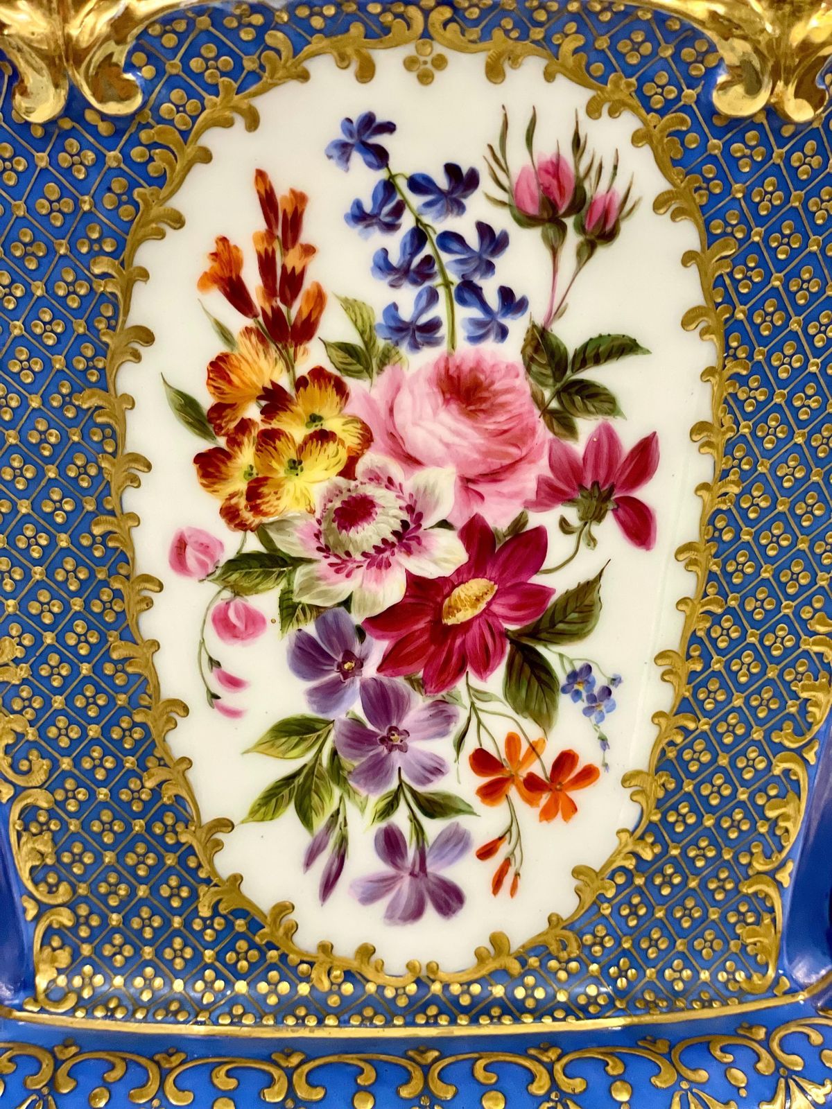 19th Century Large Opulent Cobalt Blue Porcelaine De Paris Vase photo Home Decor