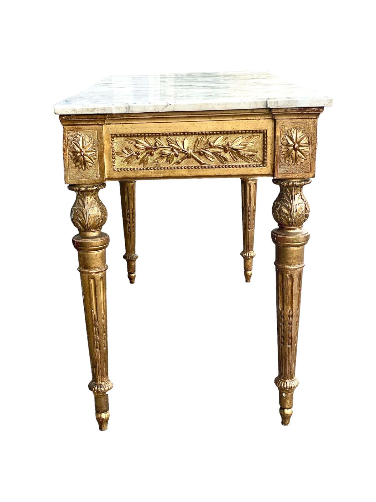 18th Century Opulent And Large Louis XVI Period Giltwood Console Table photo Furniture