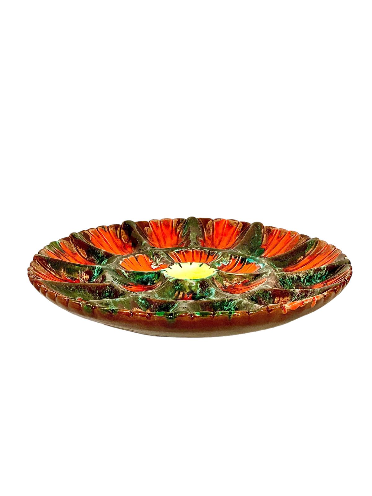 photo buy 19th Century Set Of Eight Majolica Oyster Plates And Serving Platter