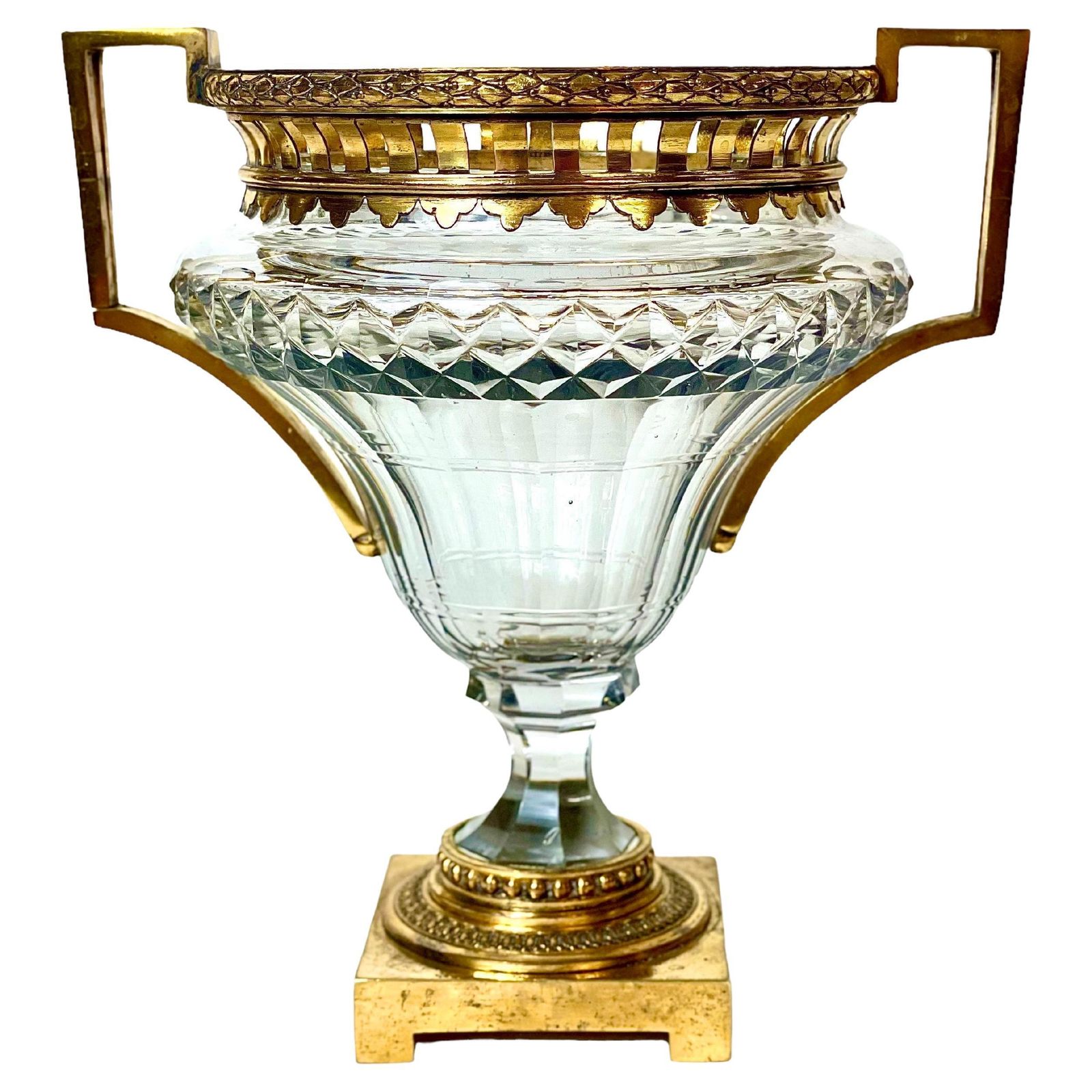 Crystal And Gilt Bronze Vase By Boin Taburet