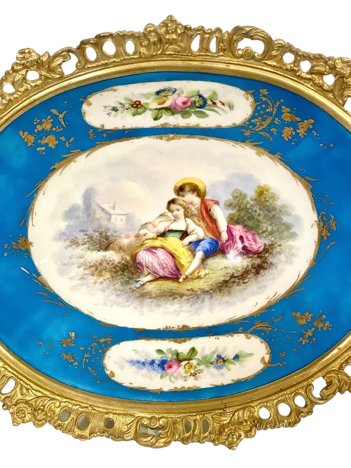 photo furniture 19th Century Napoleon III Sèvres Style Porcelain And Bronze Centerpiece