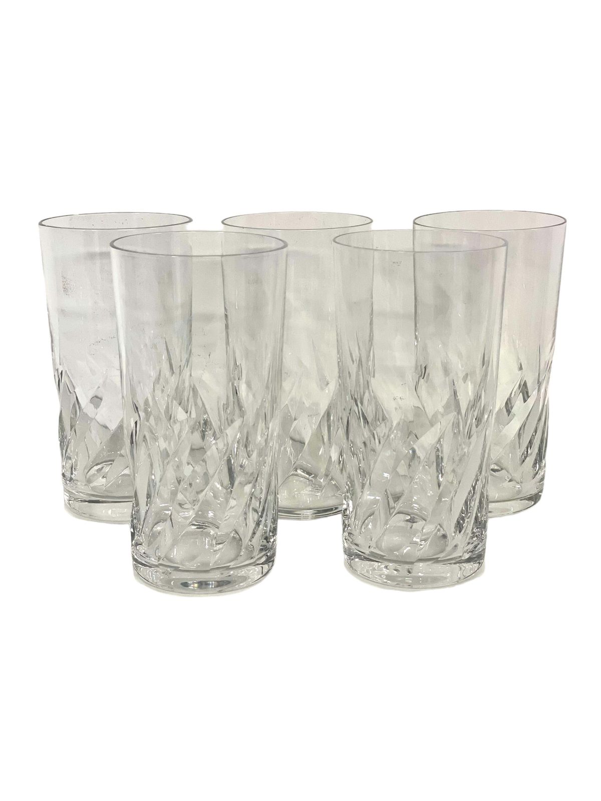 Set Of Nine Mismatched Saint Louis Crystal Highball Glasses photo for sale