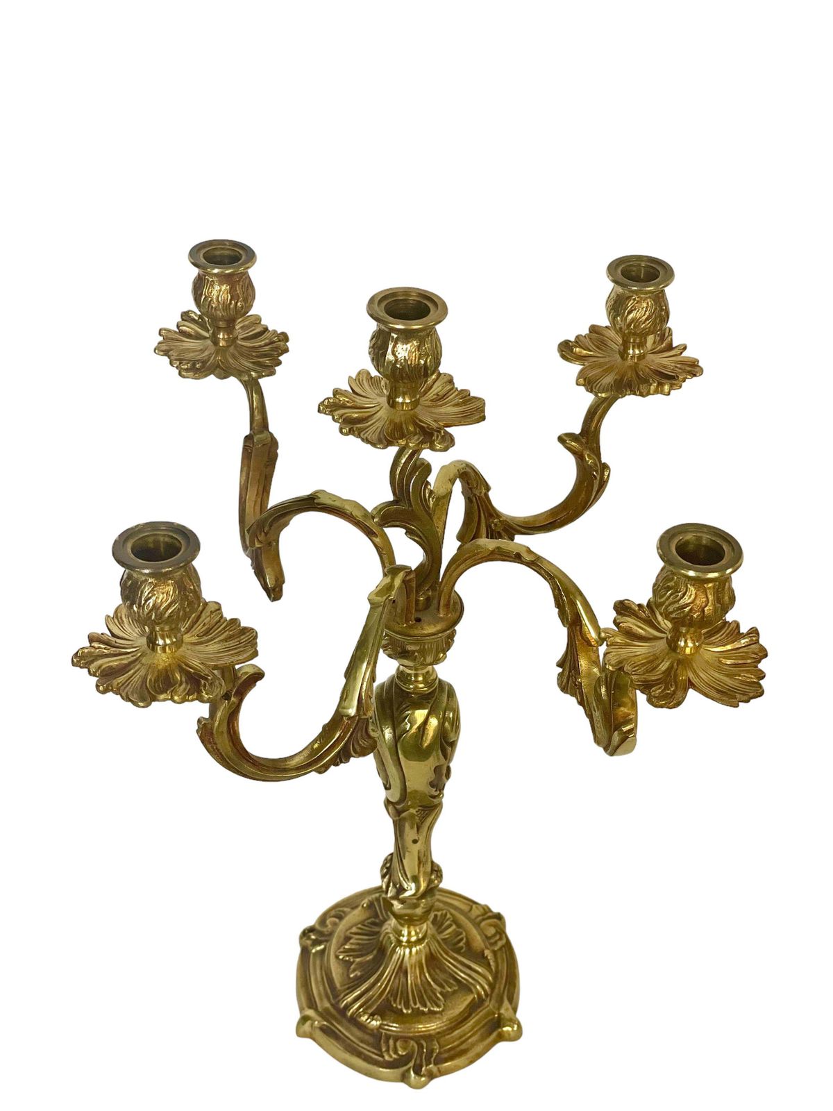 Large French Gilt Bronze Five Arm Candelabra photo Home Decor
