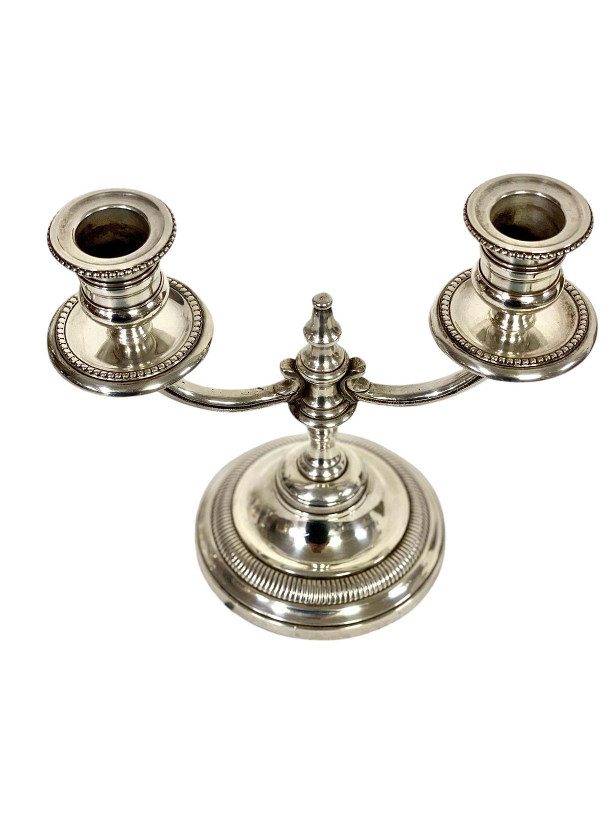 Pair Of 19th Century Petite Silver Plated Bronze Candelabras photo buy
