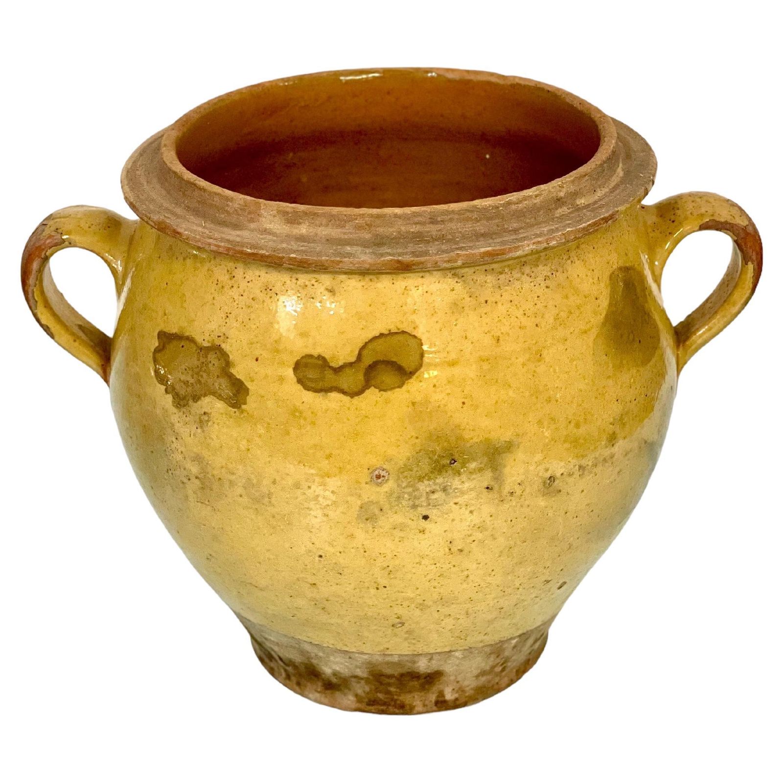 19th C. French Yellow Terracotta Confit Pot