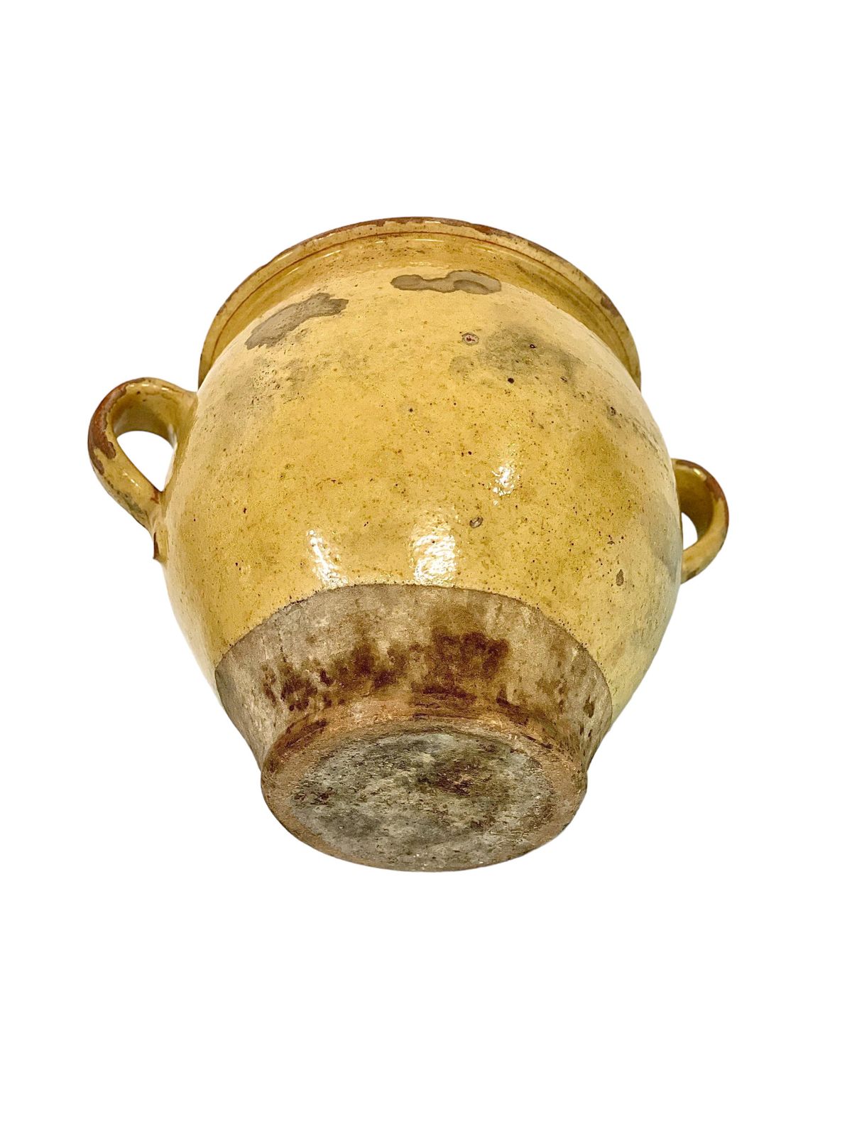 19th C. French Yellow Terracotta Confit Pot photo Home Decor