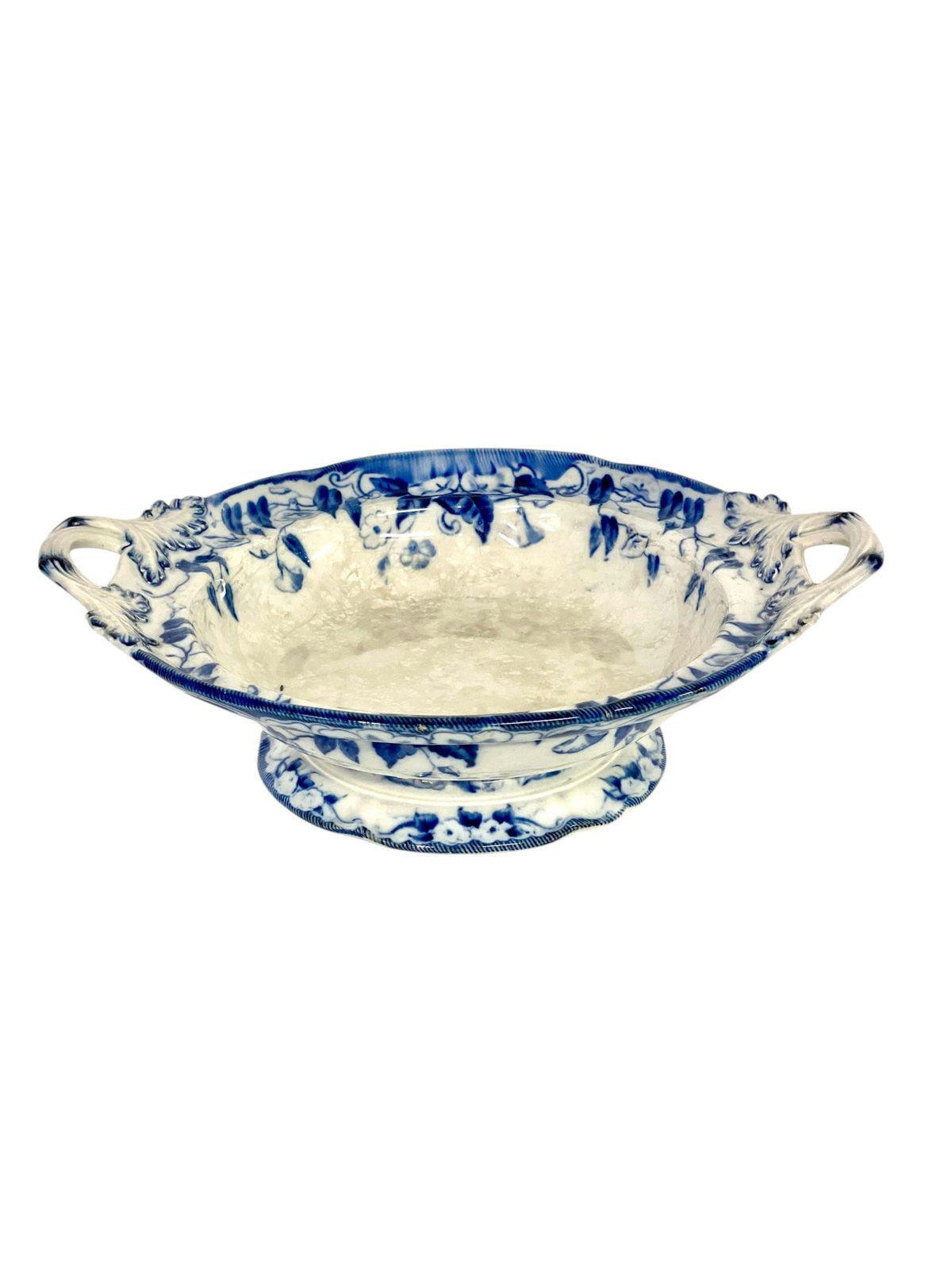 Pair Of 19th Century Ironstone White And Blue Compotiers By Creil Et Montereau photo vinterior