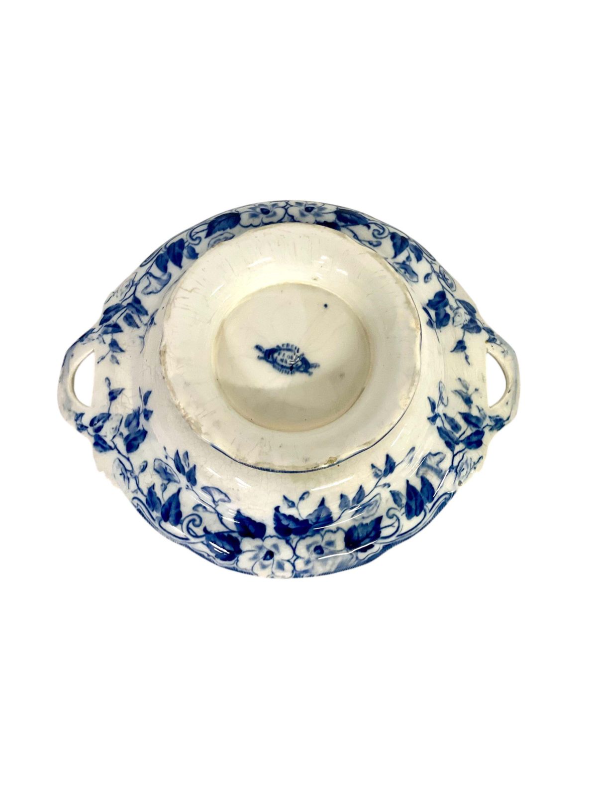 photo vintage Pair Of 19th Century Ironstone White And Blue Compotiers By Creil Et Montereau